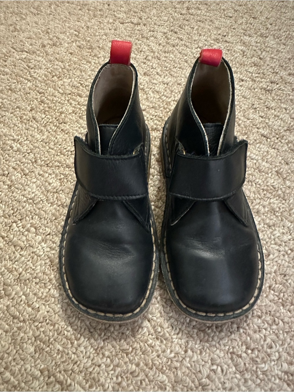 Mini Boden Kids navy leather ankle boots in navy, size 28